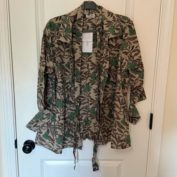 JISORA Grey Floral Succulent Cotton Shrug - Picture 7 of 16